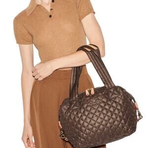 MZ Wallace Medium Sutton Walnut Crossbody Bag Vachetta Leather Purse Lightweight